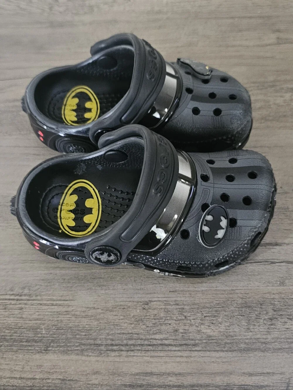 Crocs Batman Kids Black Slip-On Clog Shoes Baby Toddler Boy 5
